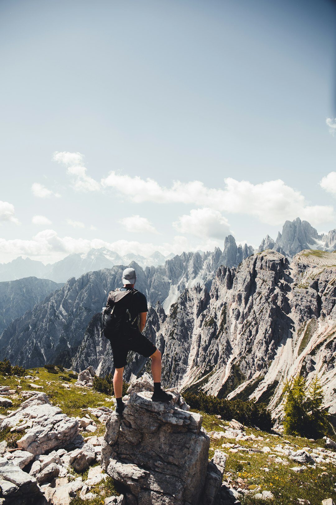 person hiking in nature