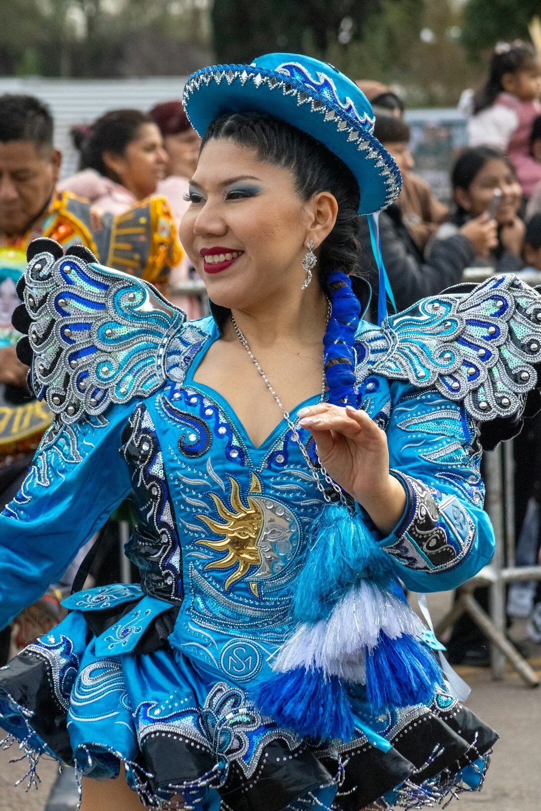 Portrait of an Argentine singer in a glamorous outfit