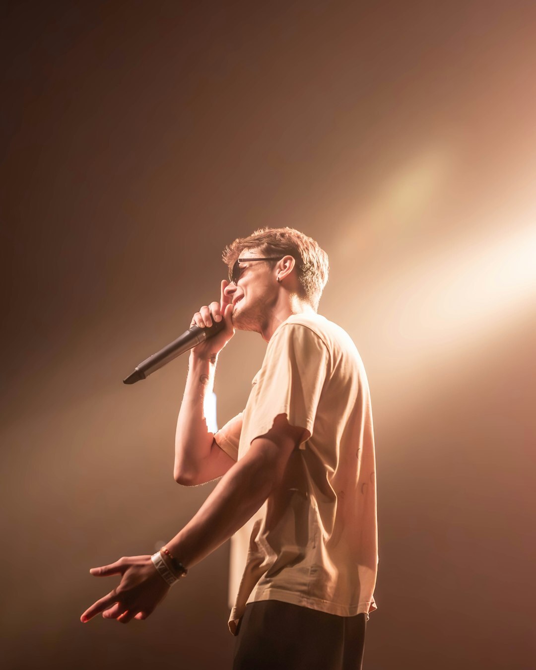young pop star on stage